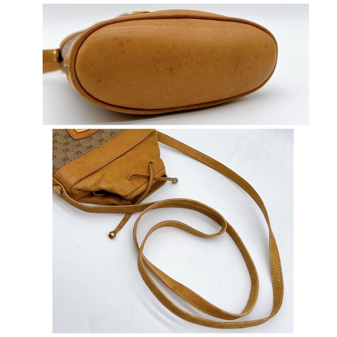 GUCCI マイクロGG PVC ショルダーバッグ 巾着 斜めがけ e652