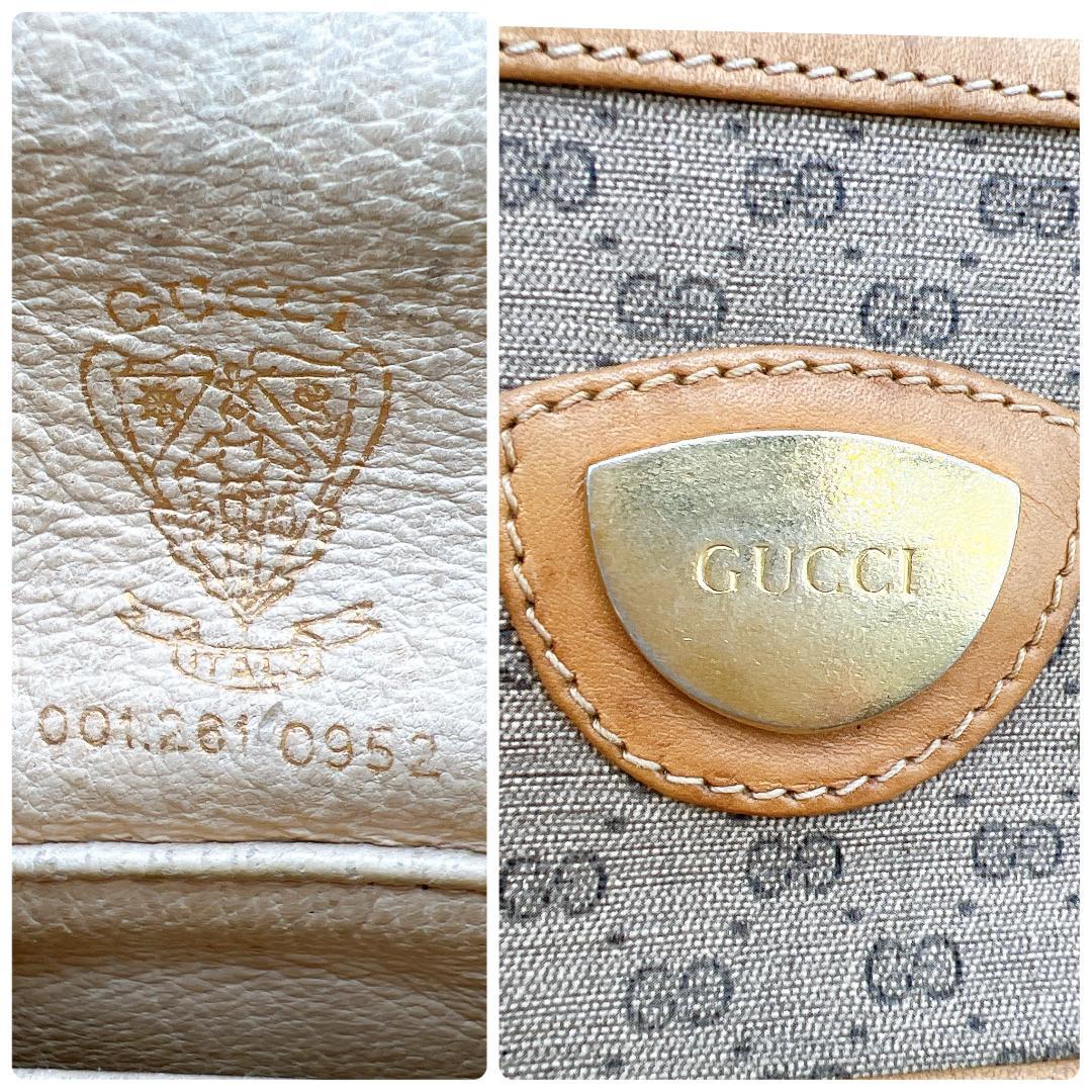 GUCCI マイクロGG PVC ショルダーバッグ 巾着 斜めがけ e652