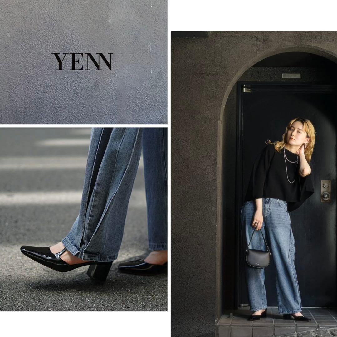 未使用品　YENN（イェン） サイドプリーツ デニムパンツ ワイド ジーンズ
