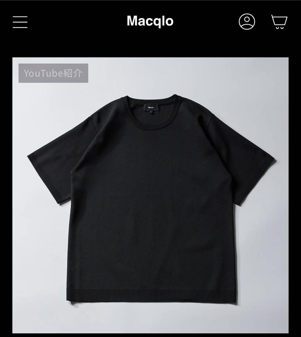 Macqlo ブラック 半袖ニット サイズM