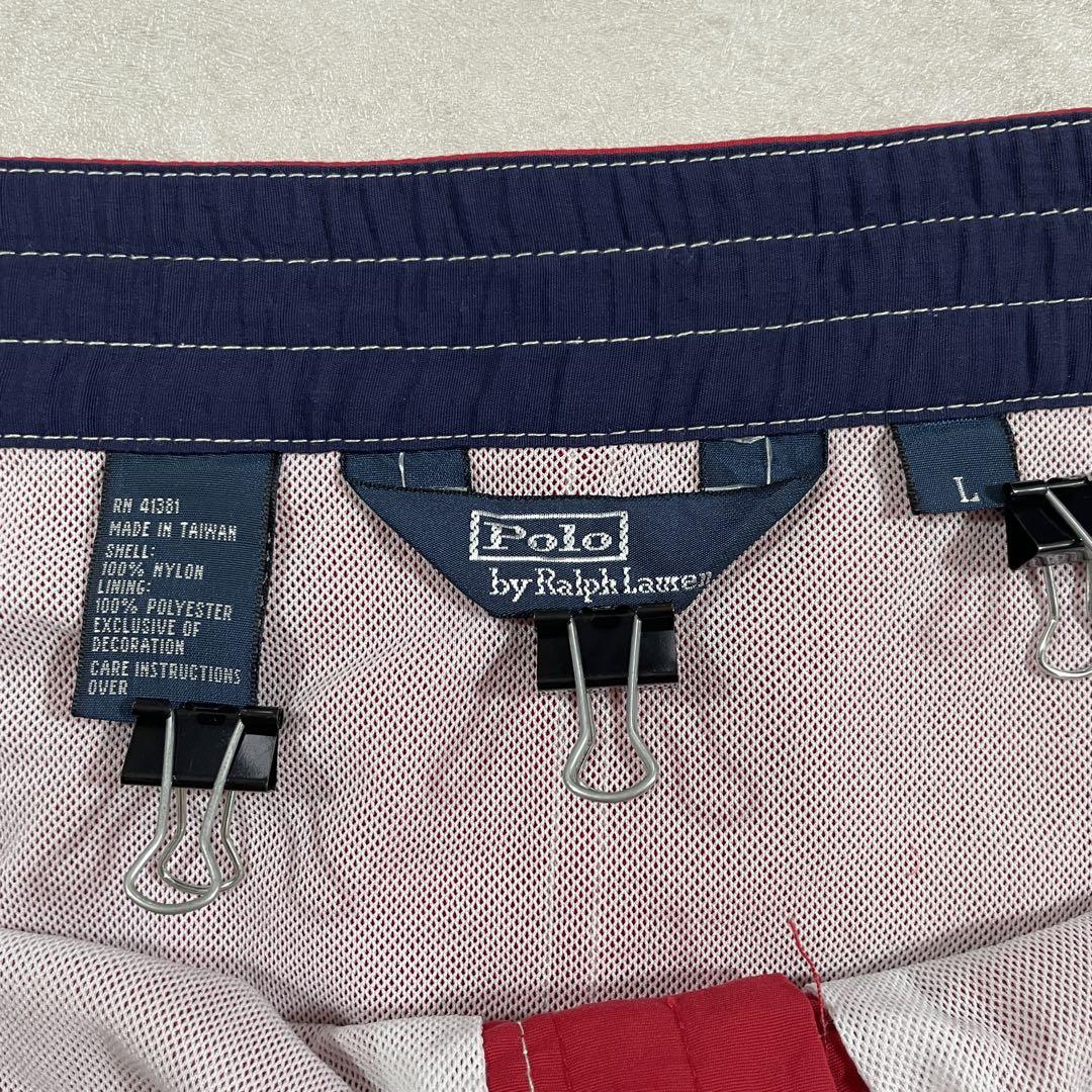 古着 90s POLO RALPH LAUREN レッド スイムショーツ L - メルカリ