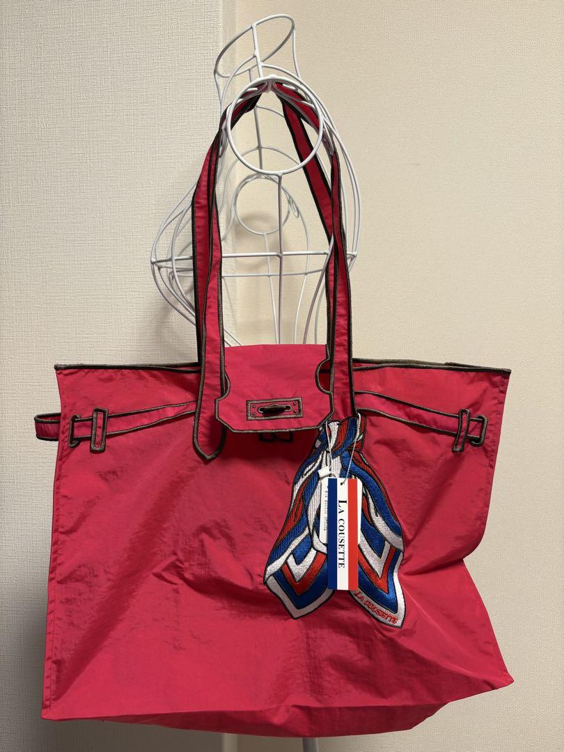LA COUSETTEスカーフ付き　トート　エコバッグ グレーMサイズ SCARF / New Classical Eco Bag (M) L.GRAY - LA COUSETTE