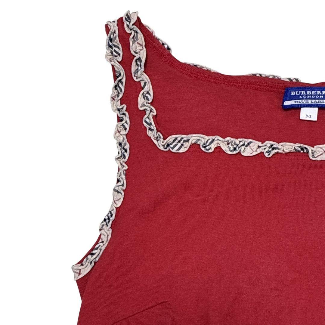 バーバリーブルーレーベル 刺繍ロゴ ノバチェック キャミソール