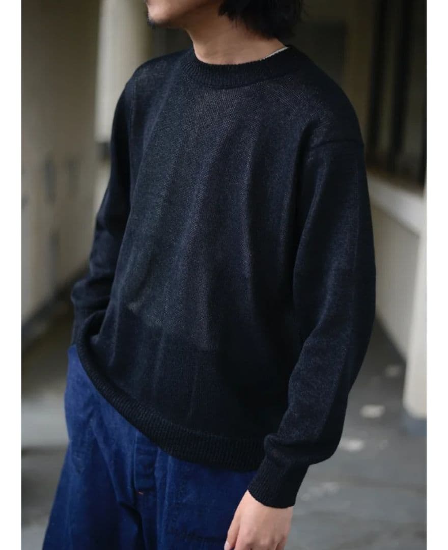 美品キャプテンサンシャイン23SS和紙コットンカーディガンブラック