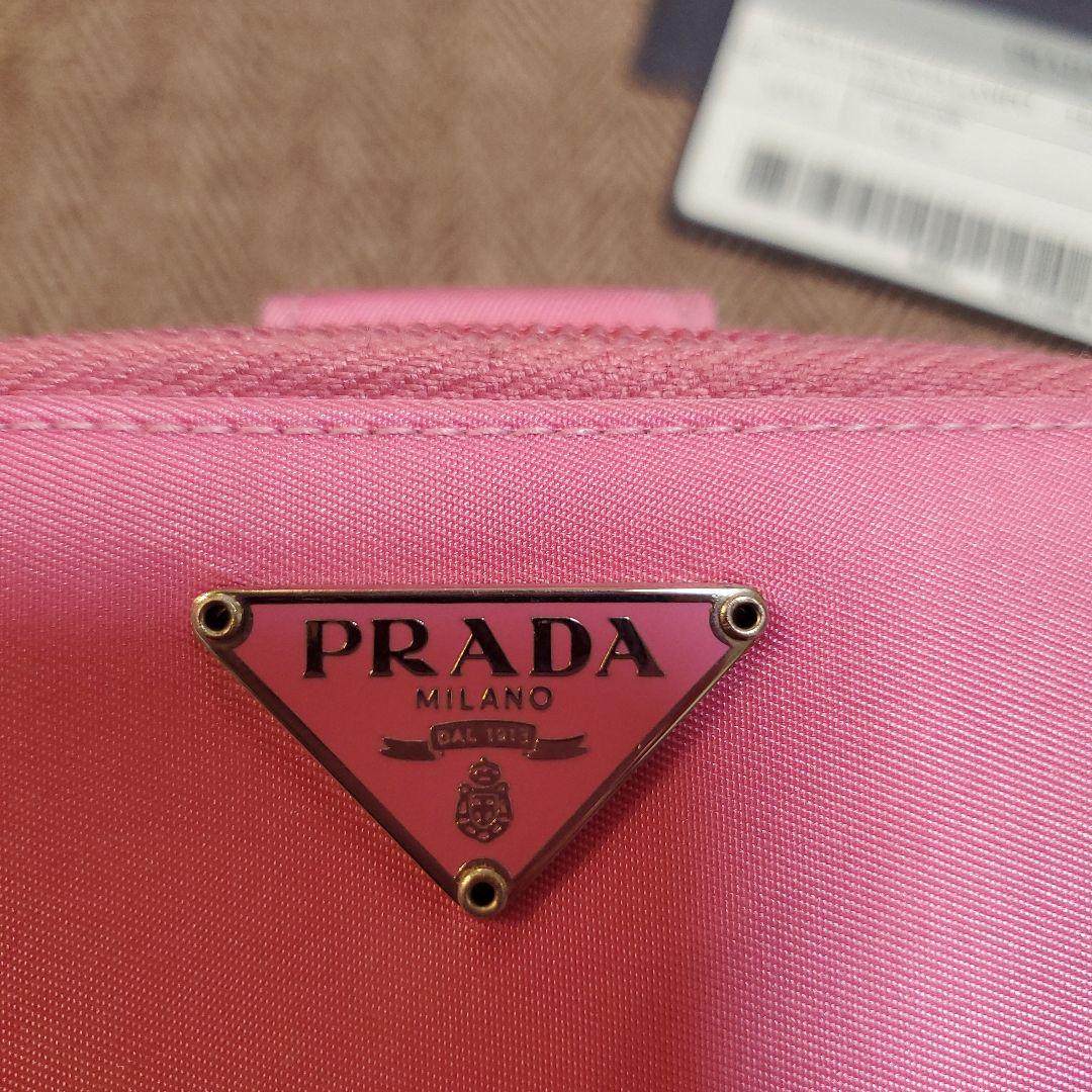 希少☆当時物☆PRADA ピンク 二つ折り財布 サフィアーノレザー☆ナイロン