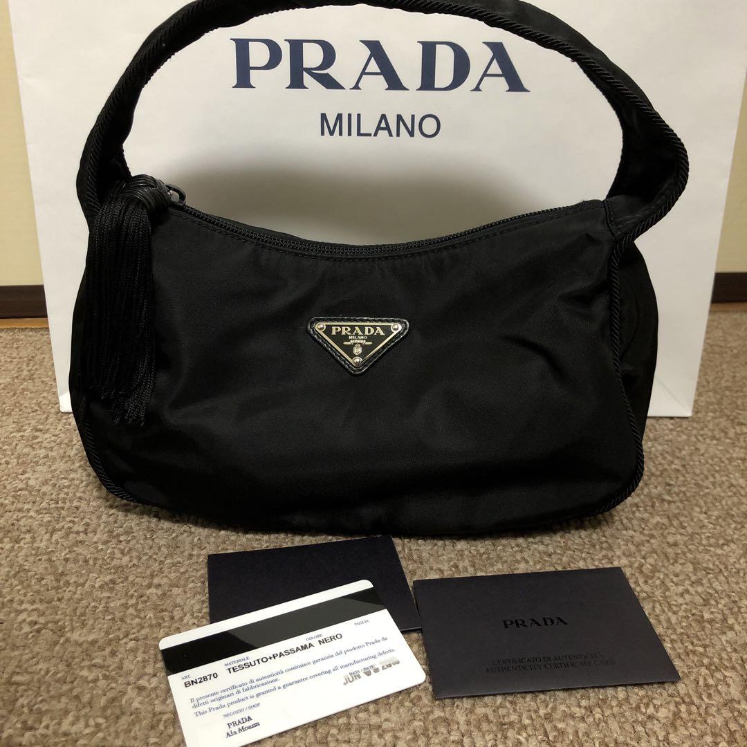 極美品  正規品  プラダ PRADA タッセル ミニハンドバッグ バッグ