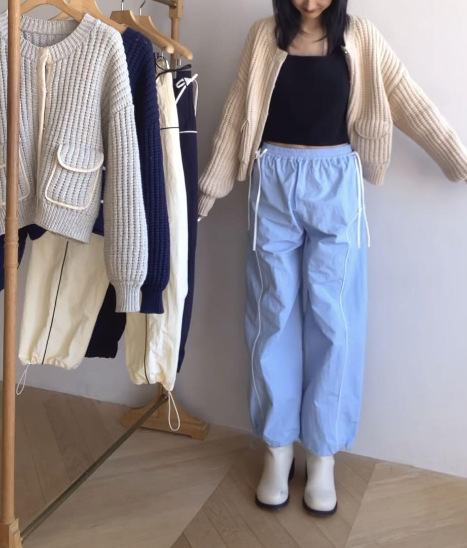 searoomlynn ACCENT LINE SPORTYパンツ　ライトブルー