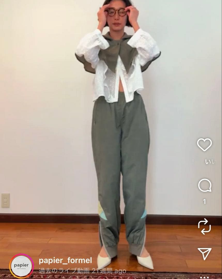 新品タグ付きpapier Ski pants/navy 定価¥30,800