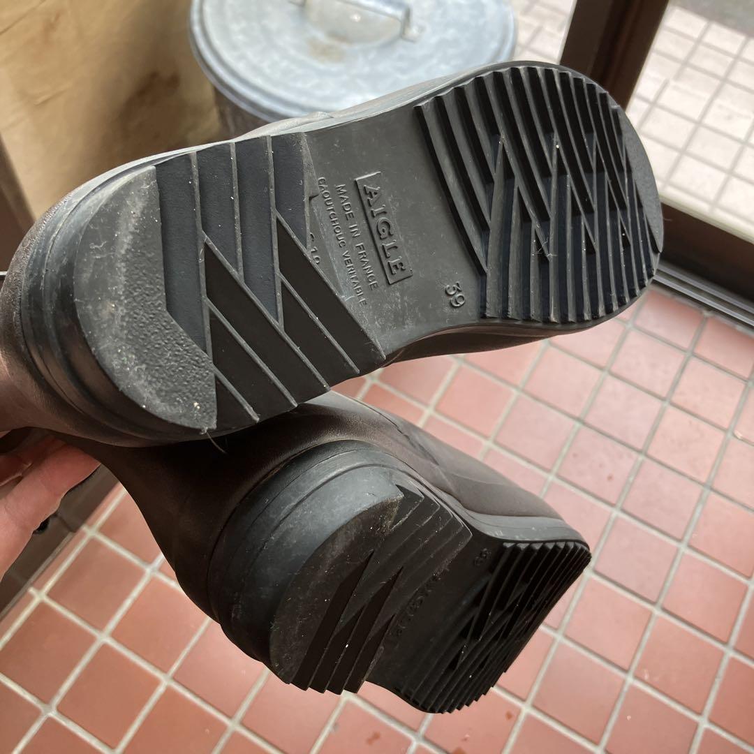 AIGLE ブラウン 長靴 バックル付き