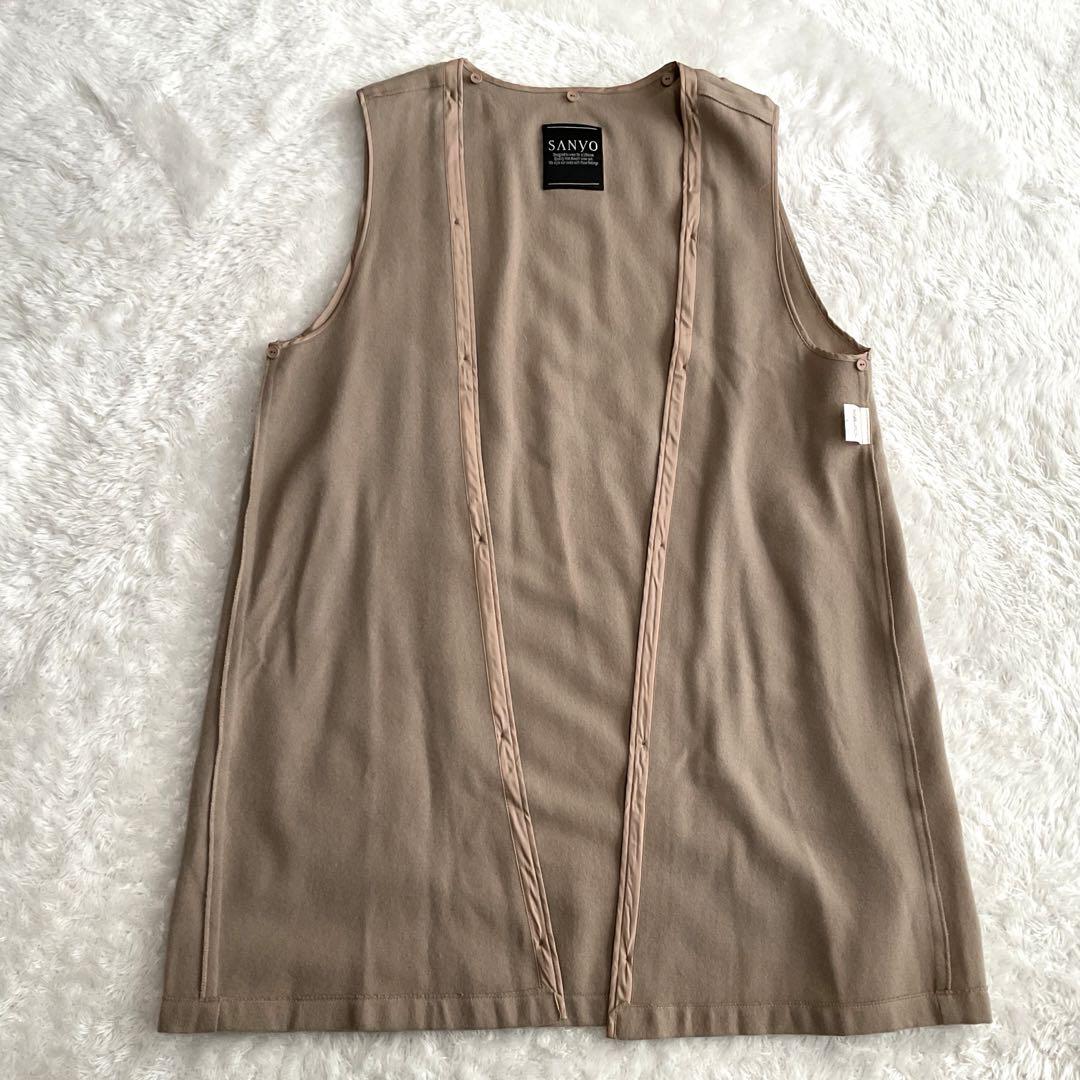 SANYO ライナー付き　ロングステンカラーコート　ピンクベージュ