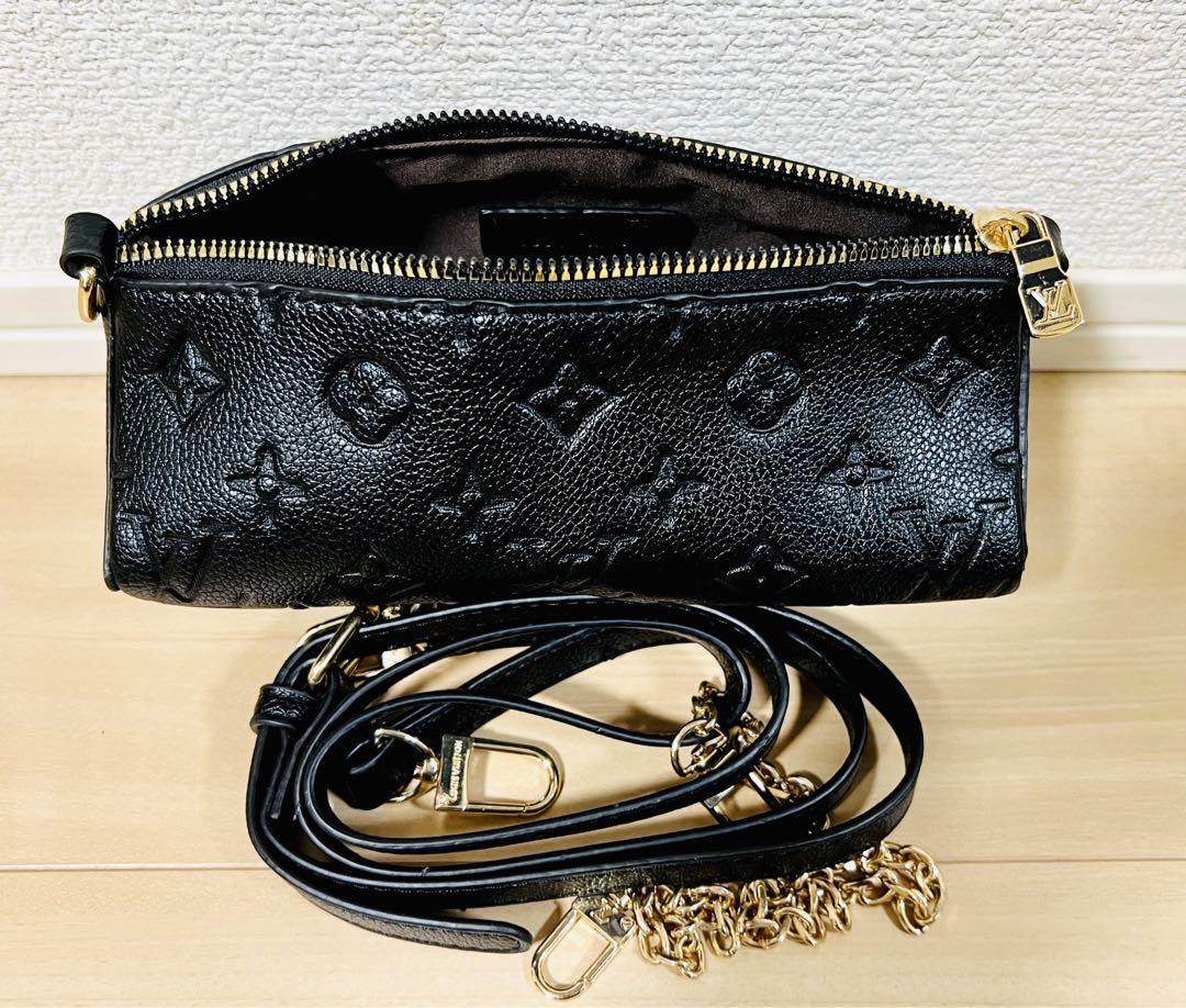 Louis Vuitton 黒 レザー ショルダーバッグ Louis Vuitton 黒 レザー ショルダーバッグ
