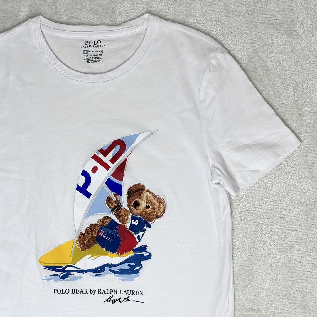 ポロラルフローレン　Tシャツ　ポロベア　ウィンドサーフィン　夏　海　ホワイト　M