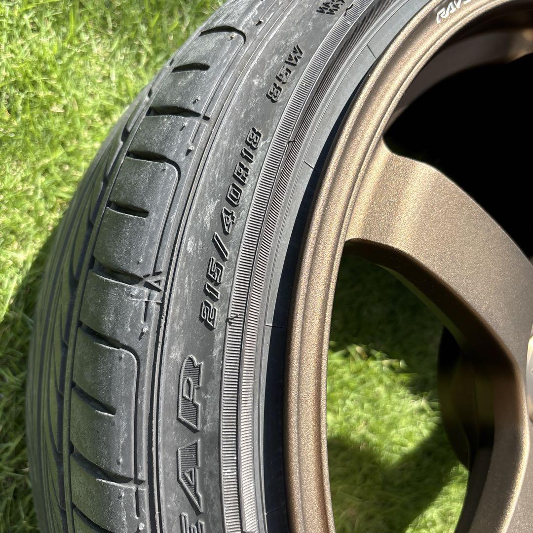 レイズ TE37 SAGA ブロンズ 18インチ タイヤ付4本セット