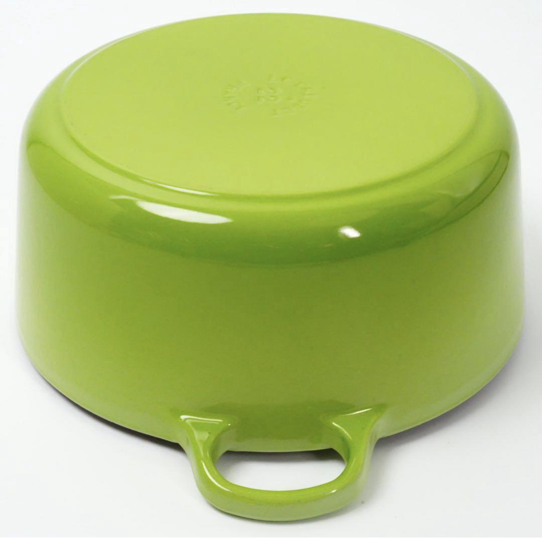 【美品】LE CREUSET　ココット ロンド フルーツグリーン　22cm