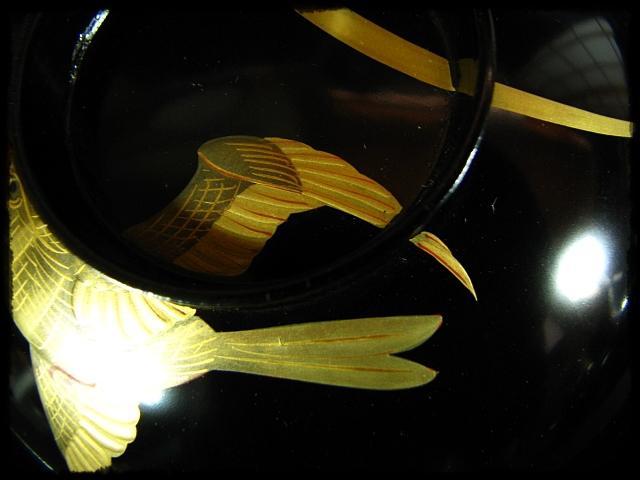 時代蒔絵　花鳥図吸物椀10客　木箱付　身口径13.2㎝　東Y7-0212③タトコ 時代 木製 孔雀図高蒔絵硯箱 木箱付 東Y7-0514⭐︎2Fトヒサ