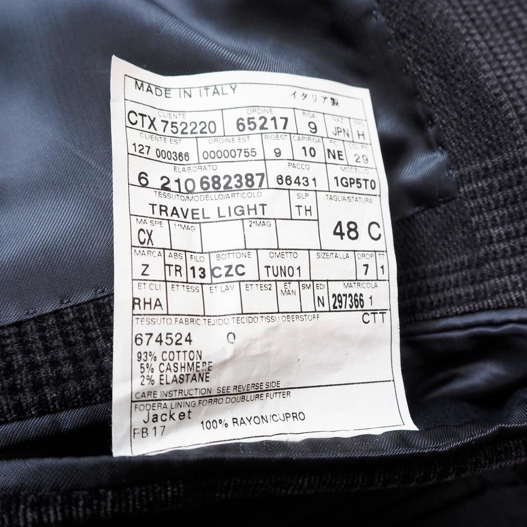 定価数十万円 zegna CASHCO カシミヤ混グレンチェックテーラードJKT