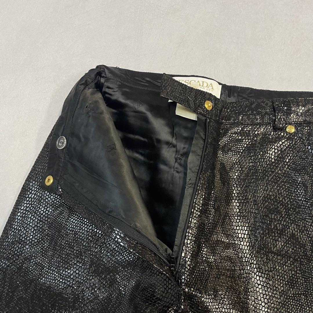 1 ○ ESCADA エスカーダ 豚革 レザーパンツ 38