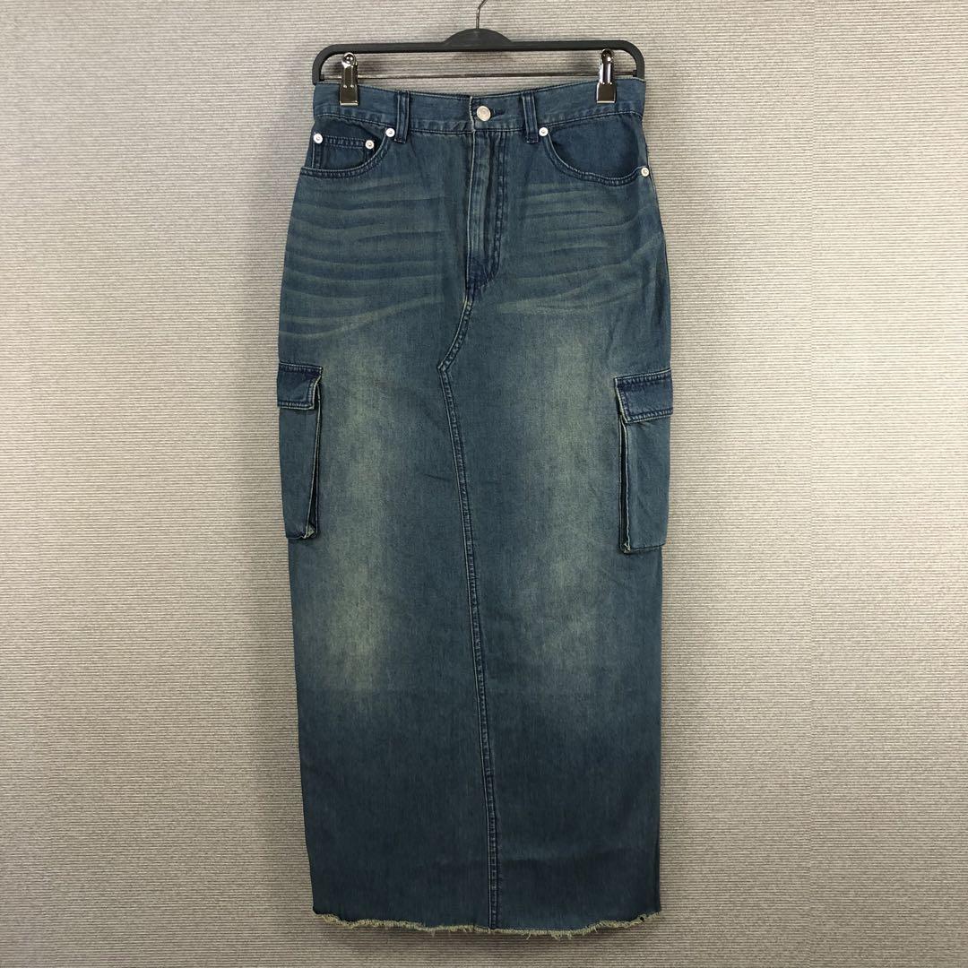 【MONN.:. (モン)】Light DENIM SKIRT 36 ブルー