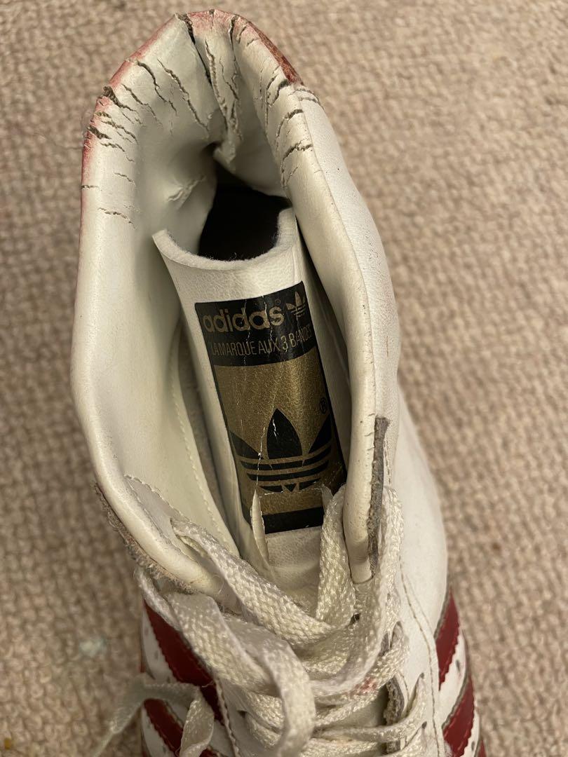 adidas ハイカットスニーカー ホワイト/レッド