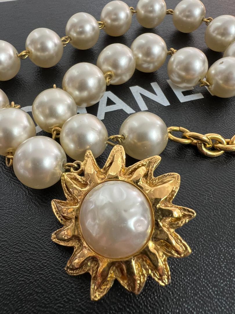 シャネル パール ネックレス 太陽モチーフ ヴィンテージ CHANEL