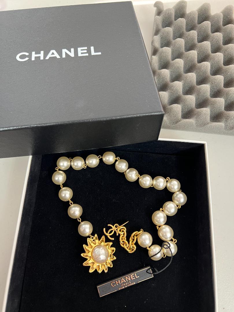 シャネル パール ネックレス 太陽モチーフ ヴィンテージ CHANEL