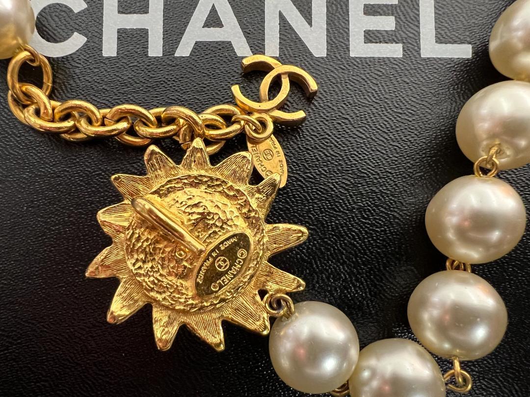 シャネル パール ネックレス 太陽モチーフ ヴィンテージ CHANEL