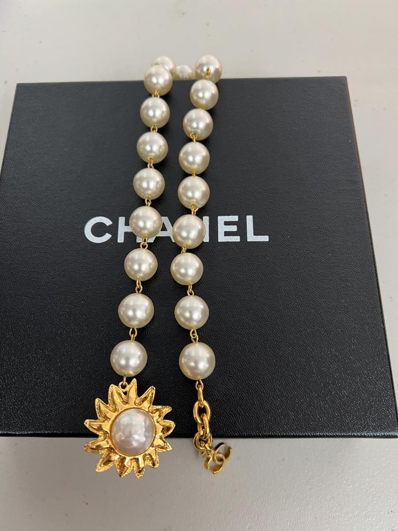 シャネル パール ネックレス 太陽モチーフ ヴィンテージ CHANEL