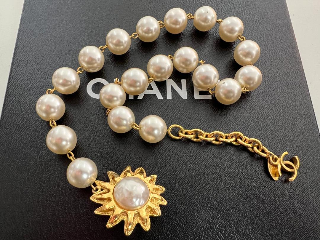 シャネル パール ネックレス 太陽モチーフ ヴィンテージ CHANEL