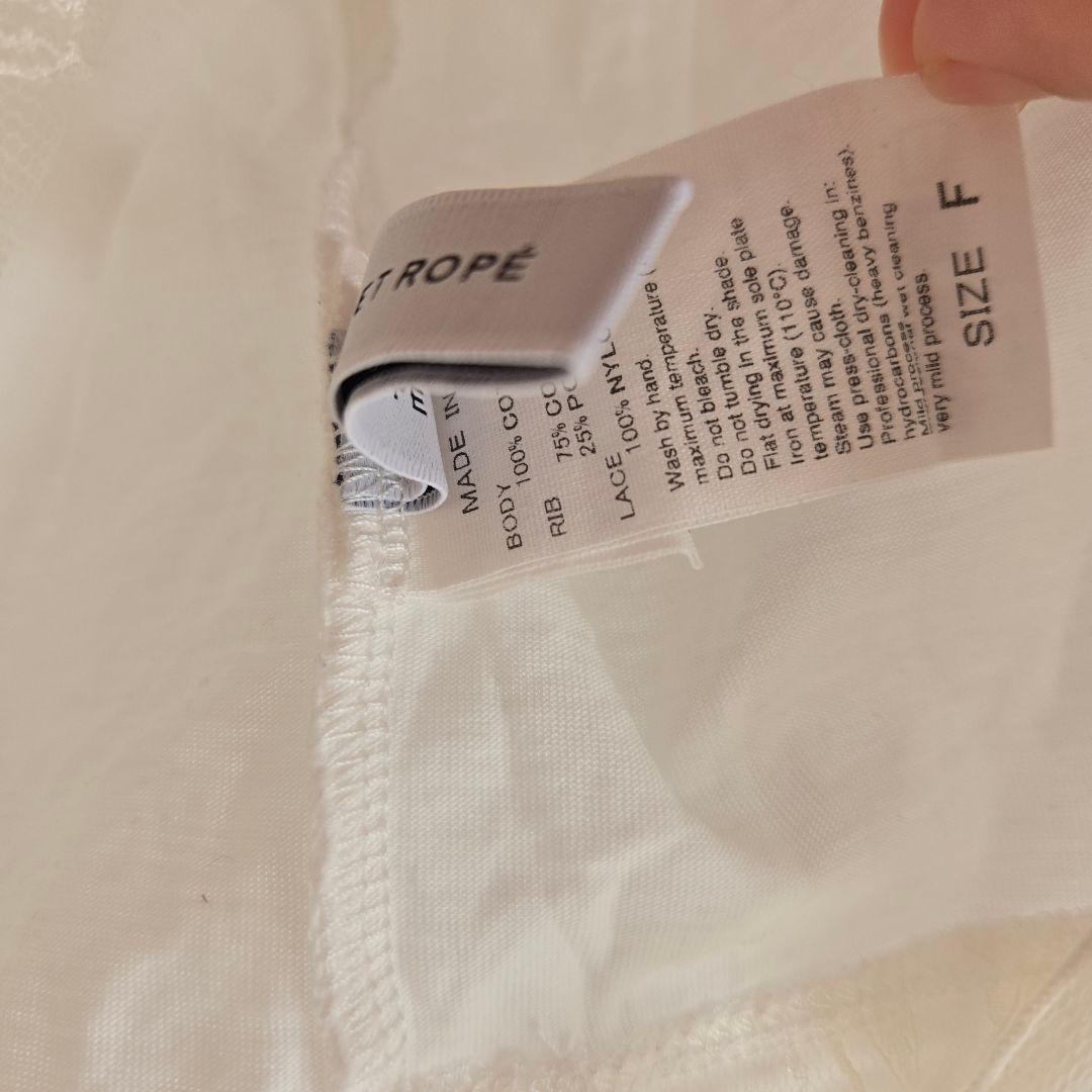 ADAM ET ROPE'　レースコンビロンT　オフホワイト