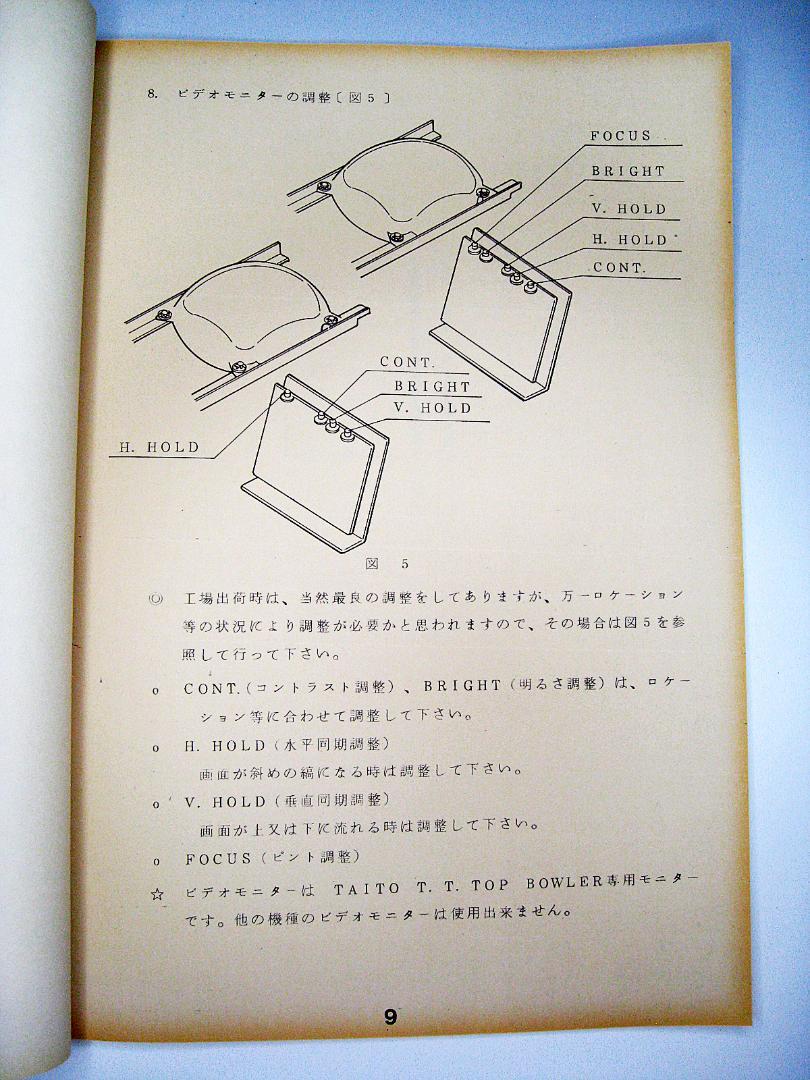激レア #タイトー #トップボウラ― #取扱説明書 #配線図 #TAITO