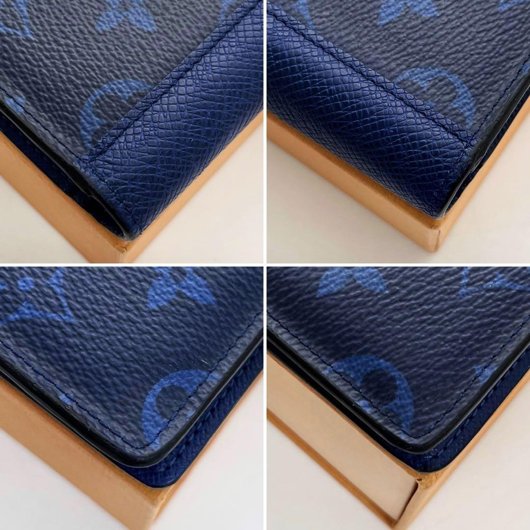 極美品 IC内蔵✨ルイヴィトン タイガラマ ポルトフォイユ ブラザ 長財布 青
