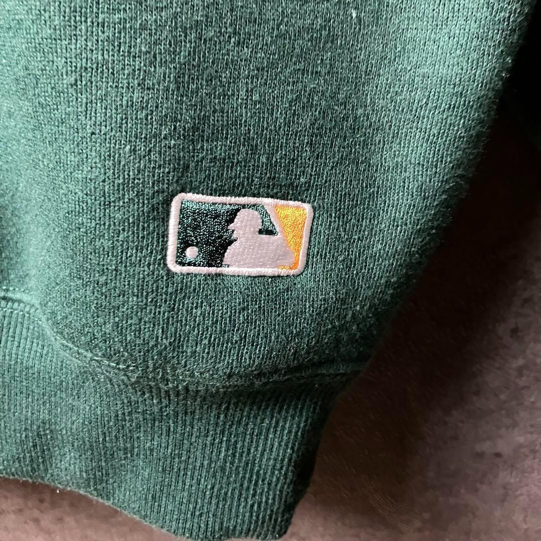 h757 ビンテージ　スウェット　緑　刺繍　英字　メジャーリーグ　大きいサイズ