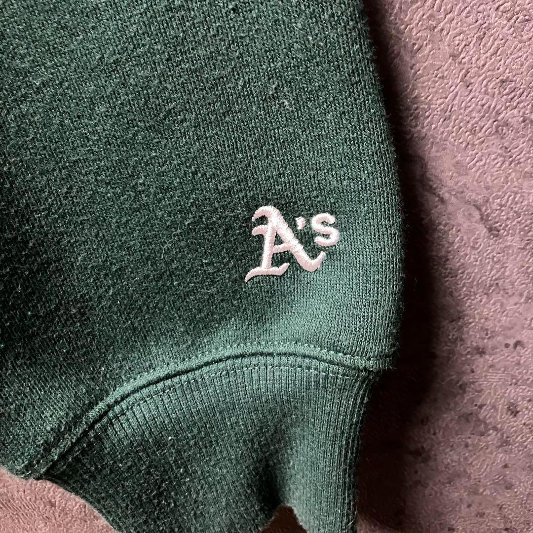 h757 ビンテージ　スウェット　緑　刺繍　英字　メジャーリーグ　大きいサイズ