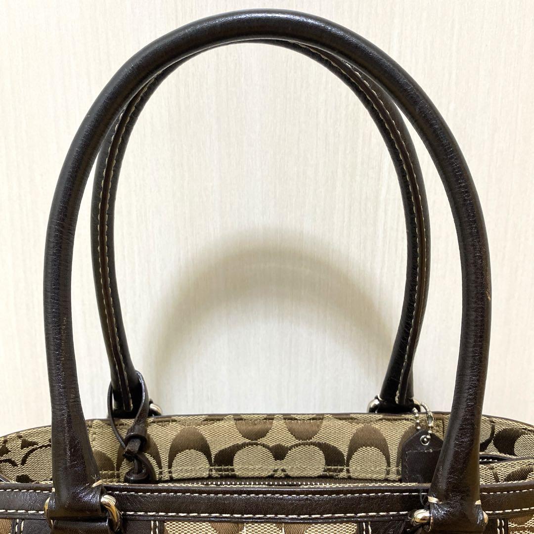 COACH シグネチャー ハンドバッグ ダークブラウン