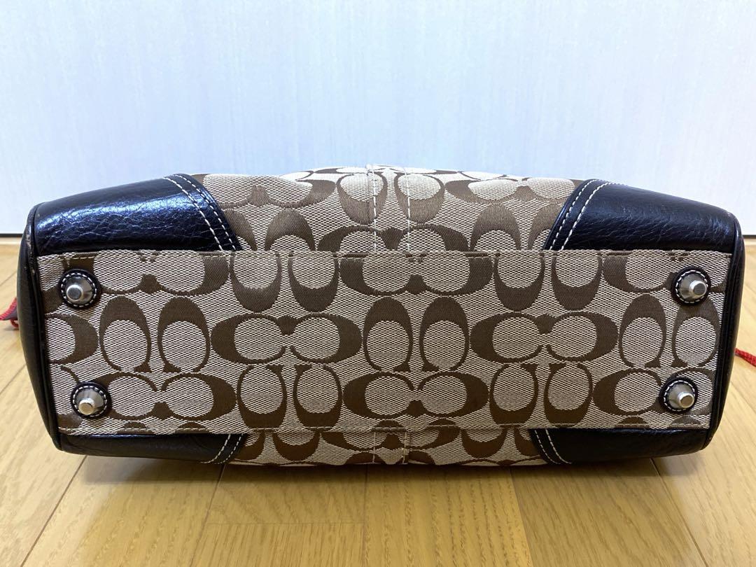 COACH シグネチャー ハンドバッグ ダークブラウン