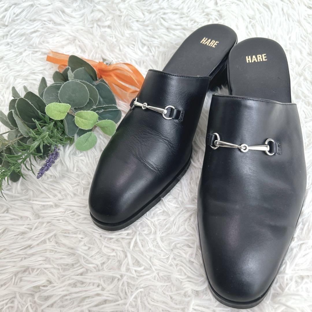 極美品✨完売品✨HARE ハレ　ビット　ヒール　ミュール サンダル　レザー