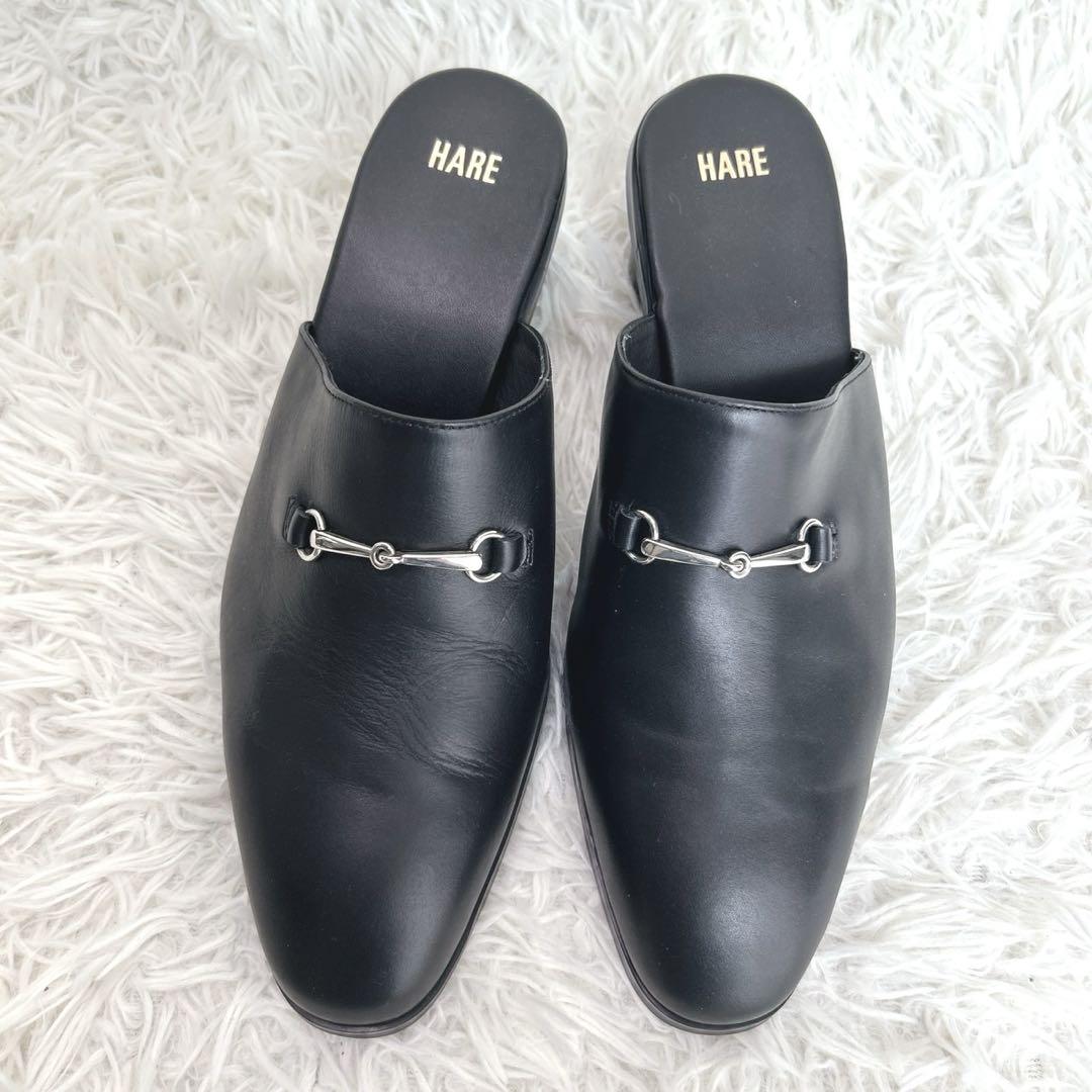 極美品✨完売品✨HARE ハレ　ビット　ヒール　ミュール サンダル　レザー