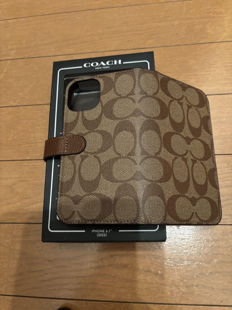 COACH iPhone14 6.1\"用手帳型ケース グラファイト新品未使用 COACH iPhone14 6.1