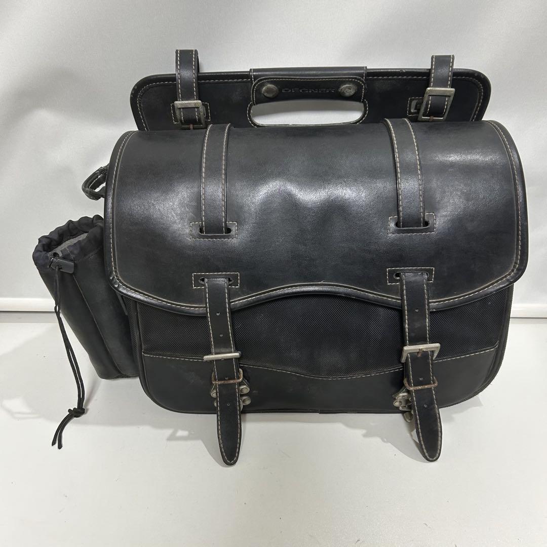DEGNER ブラックレザー　サドルバッグ　バイク
