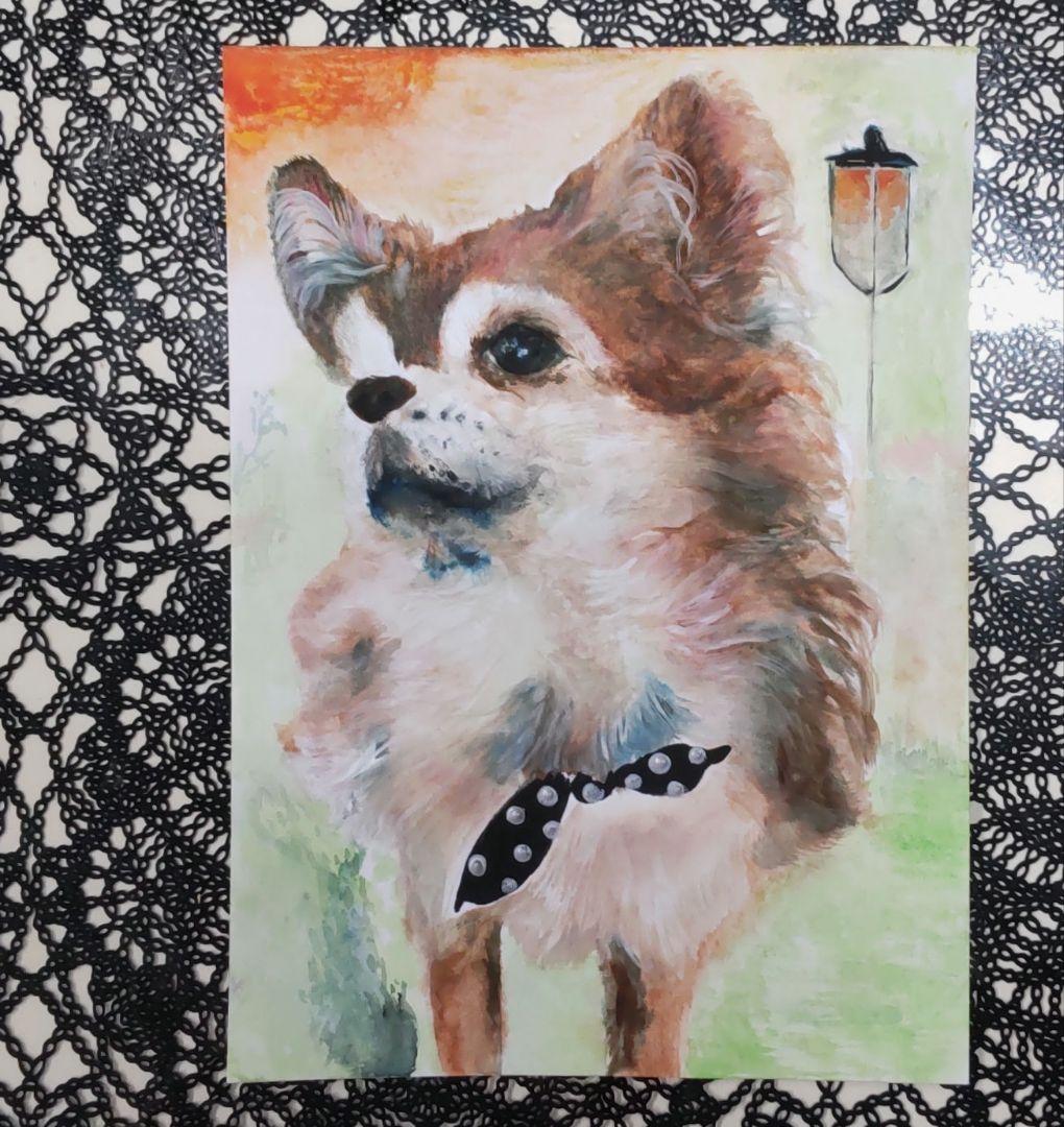 【原画】『大陸間移動装置』（絵画　動物　チワワ　黒猫　植物　龍　苔　蛇） 原画】『大陸間移動装置』（絵画 動物 チワワ 黒猫 植物 龍 苔 蛇）