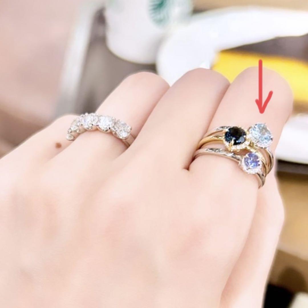 スタージュエリー POWER ON THE MOON アクアマリン K18WG レディース