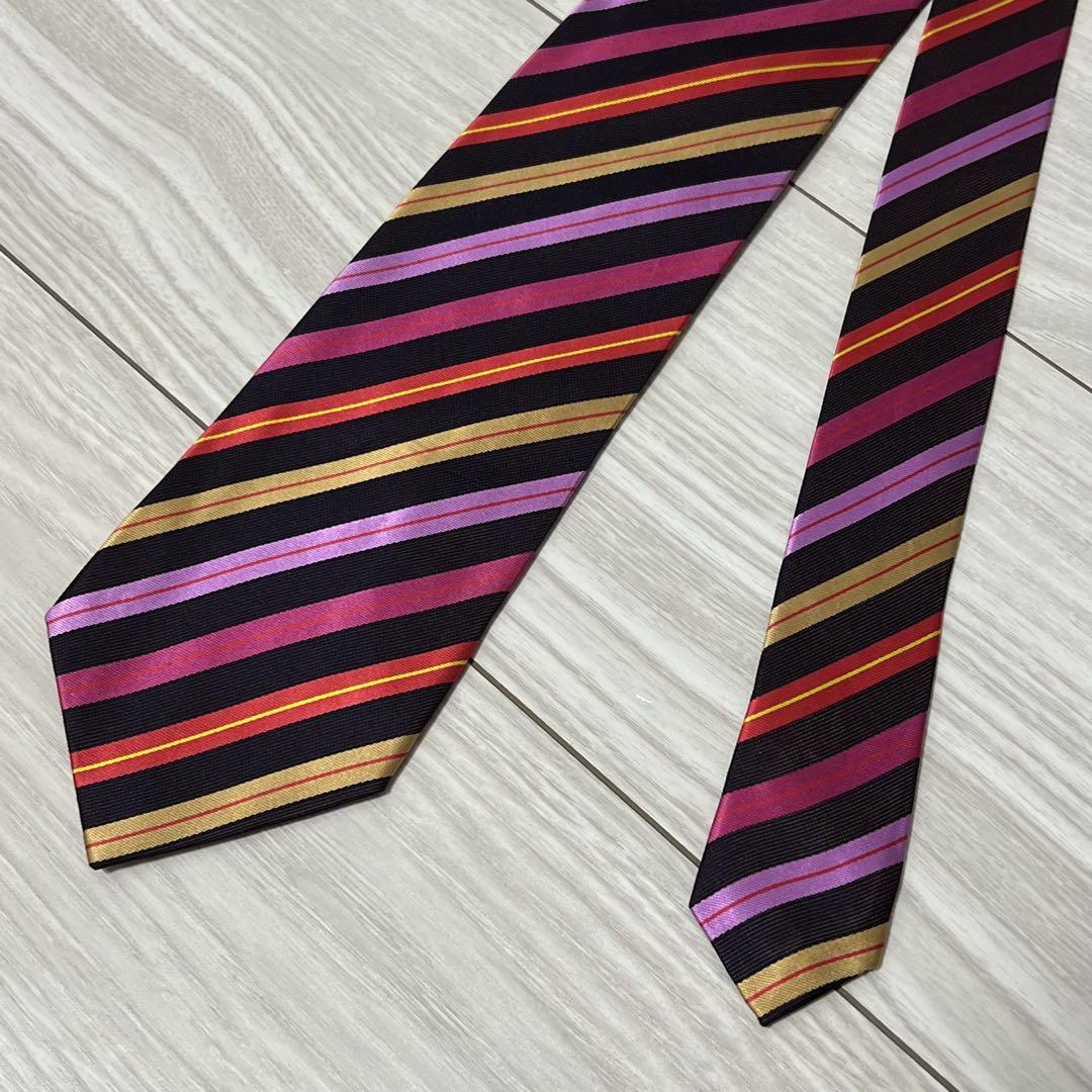 極美品✨Paul Smith ポールスミス ネクタイ 王道 マルチストライプ