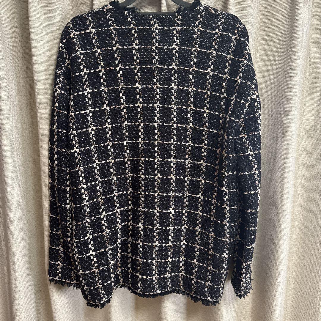 【美品】N.O.R.C ツイードニットジャケット　ネイビー　サイズ2