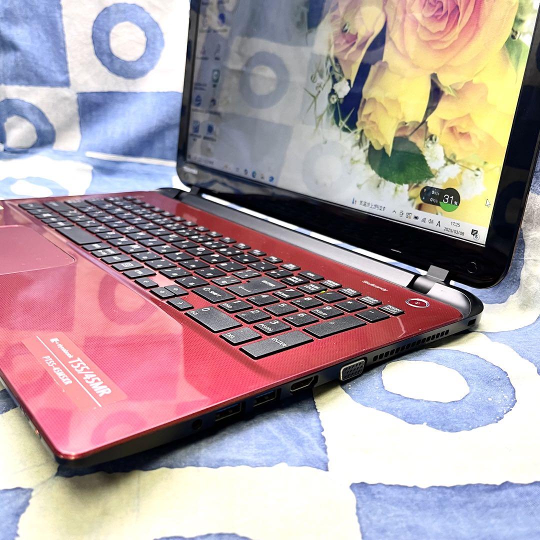 SSD240GBでサクサク☆大人気赤ノートパソコン♪webカメラ！研修や副業も！