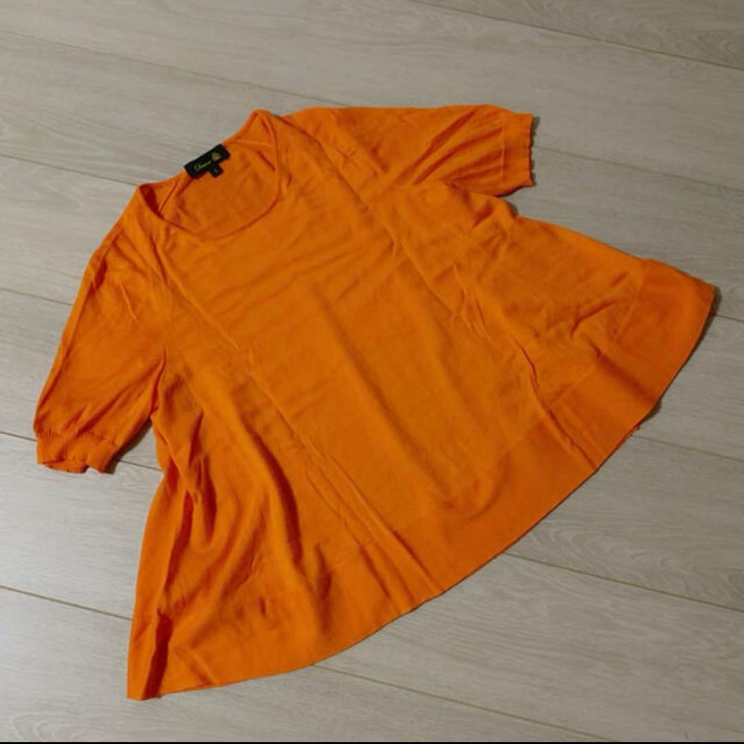ドゥロワー　綺麗めオレンジ　薄手ニットトップス