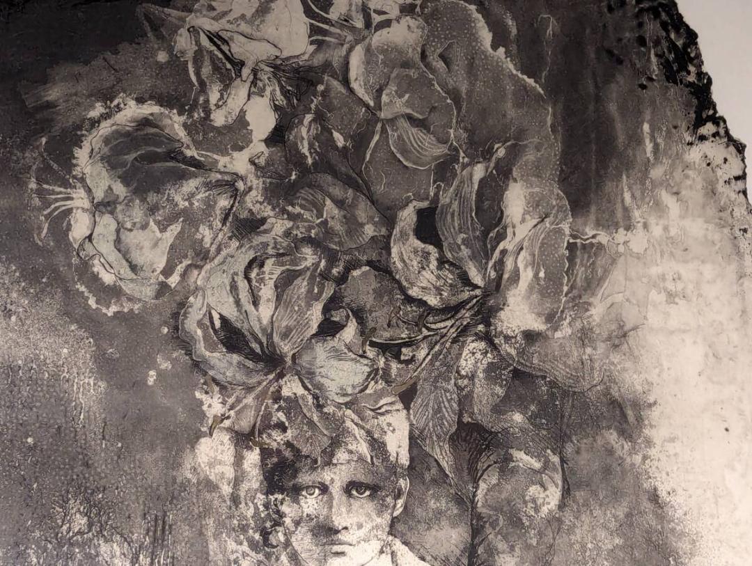 真作】版画 藤浪理恵子 銅版画 花粉 深層表現作品 W131 - メルカリ