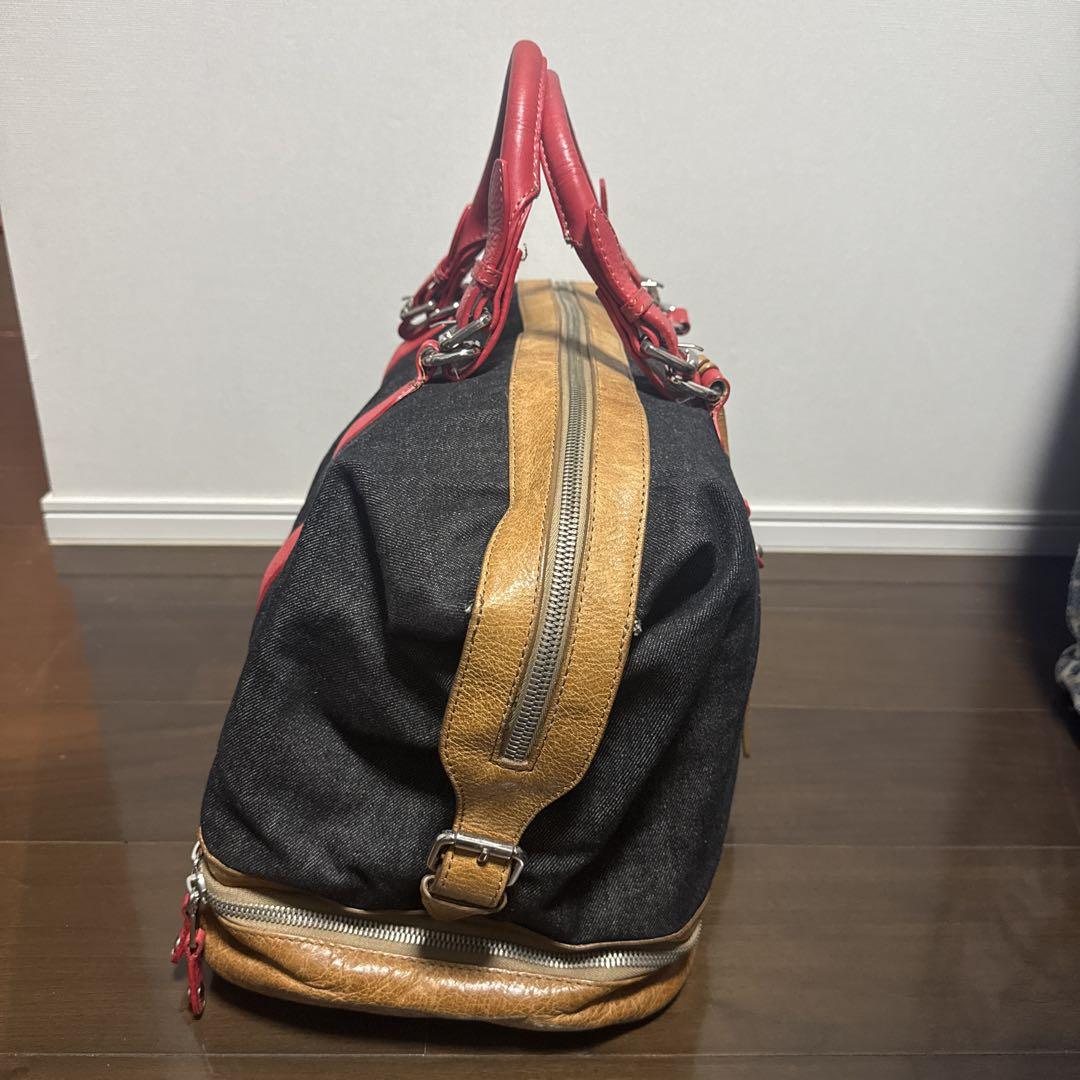 D &G デニム・レザー ボストンバッグ