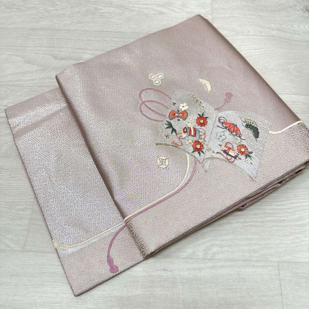 名古屋帯 刺繍 宝尽くし 九寸 正絹 着物 RO-3890 - メルカリ