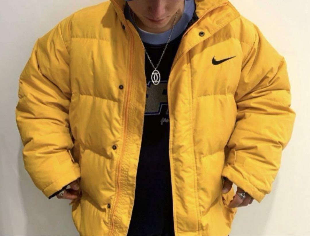 90s 銀タグ NIKE 稀少カラー イエロー ダウンジャケット XL