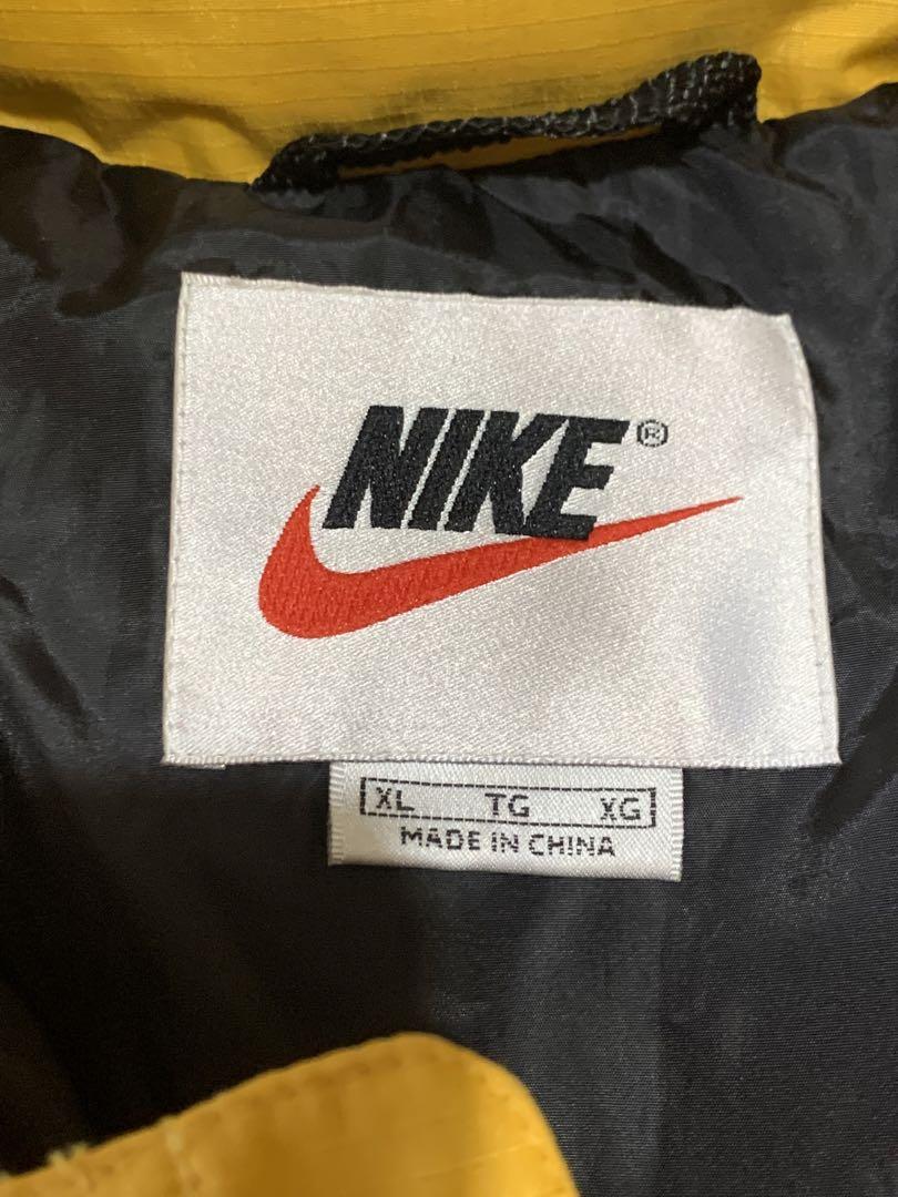 90s 銀タグ NIKE 稀少カラー イエロー ダウンジャケット XL